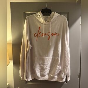 MOVING SALE | White Clemson Hoodie with Orange Logo